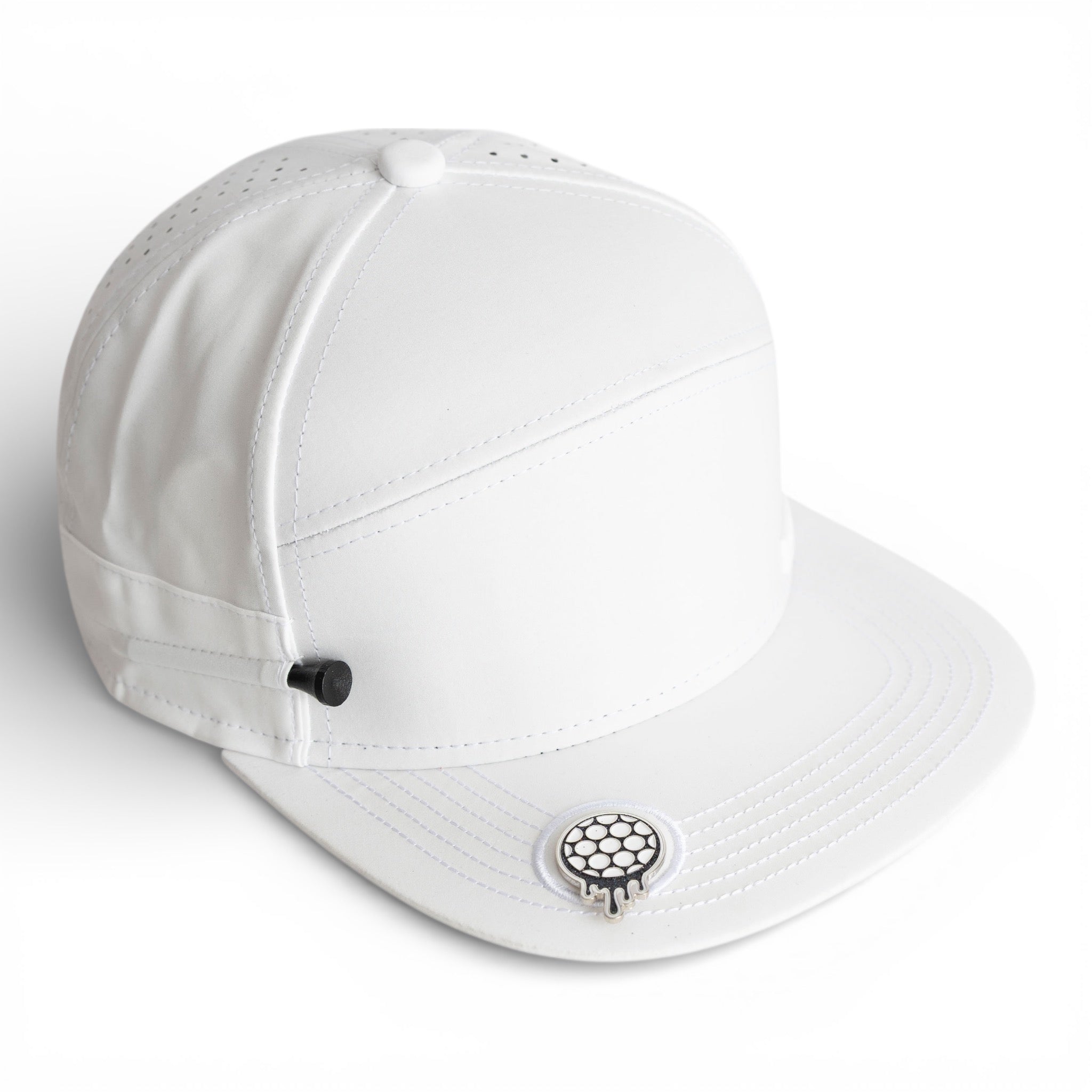 6-Panel Flat Bill White