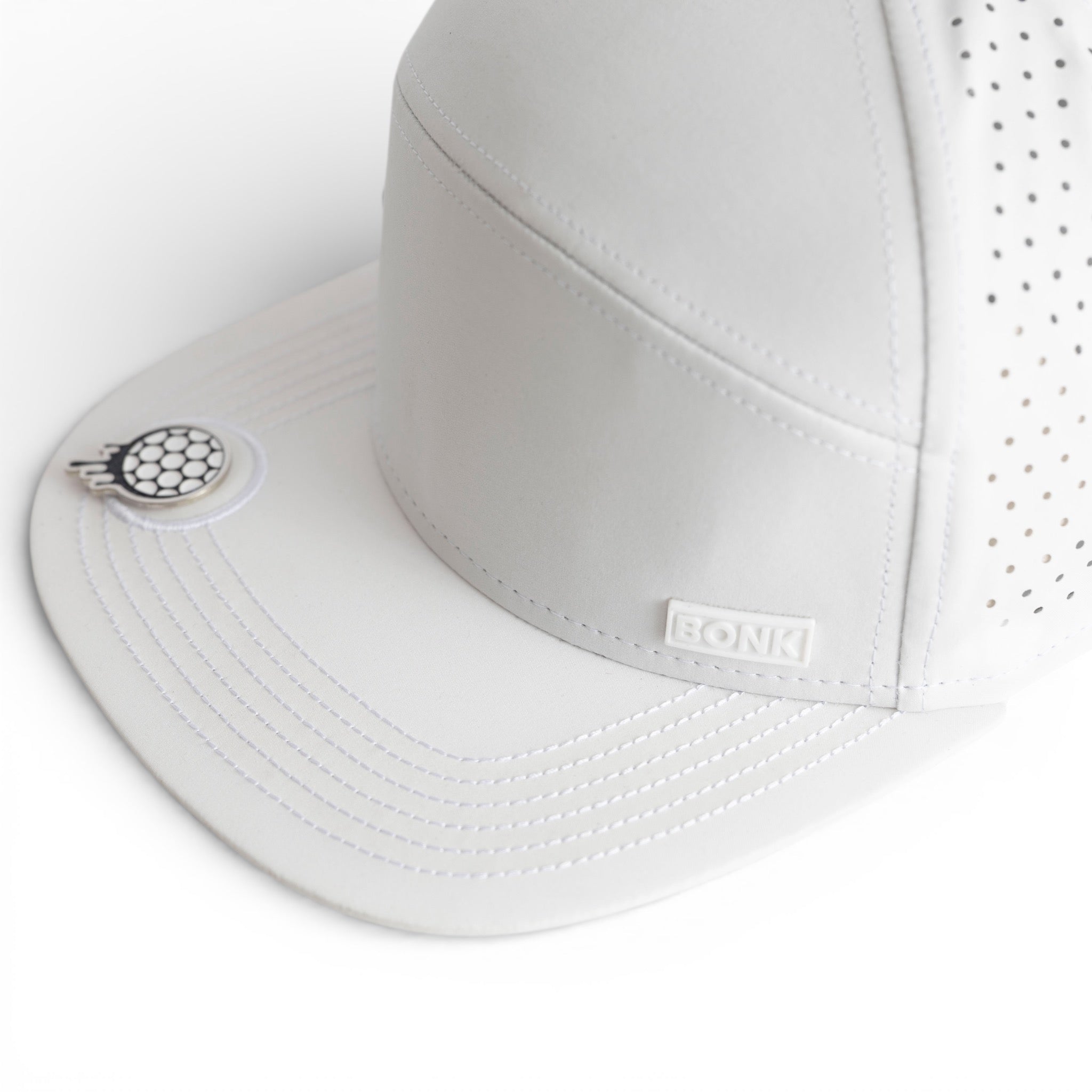 6-Panel Flat Bill White