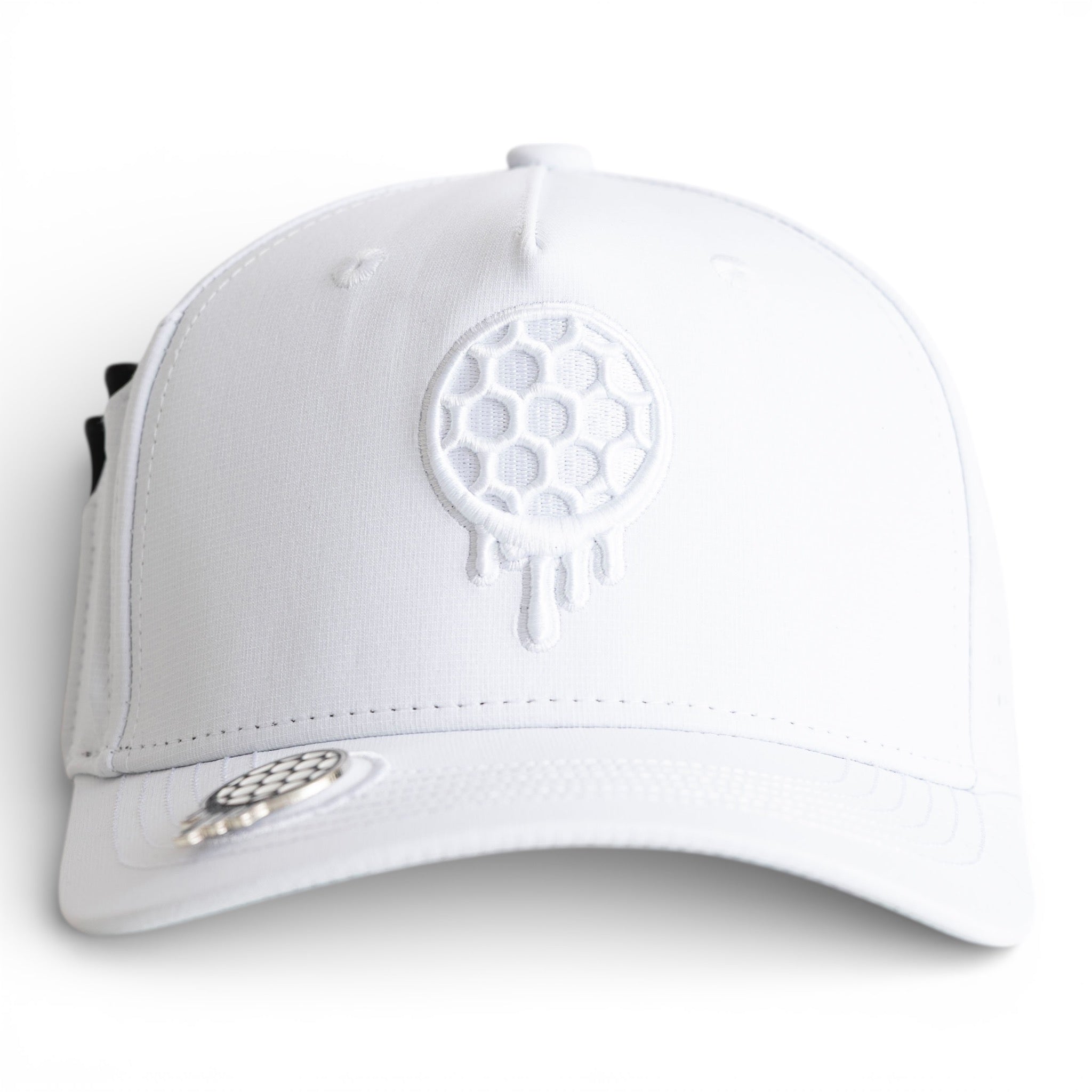 Purple and black cap with a colorful sunflower logo on the front.