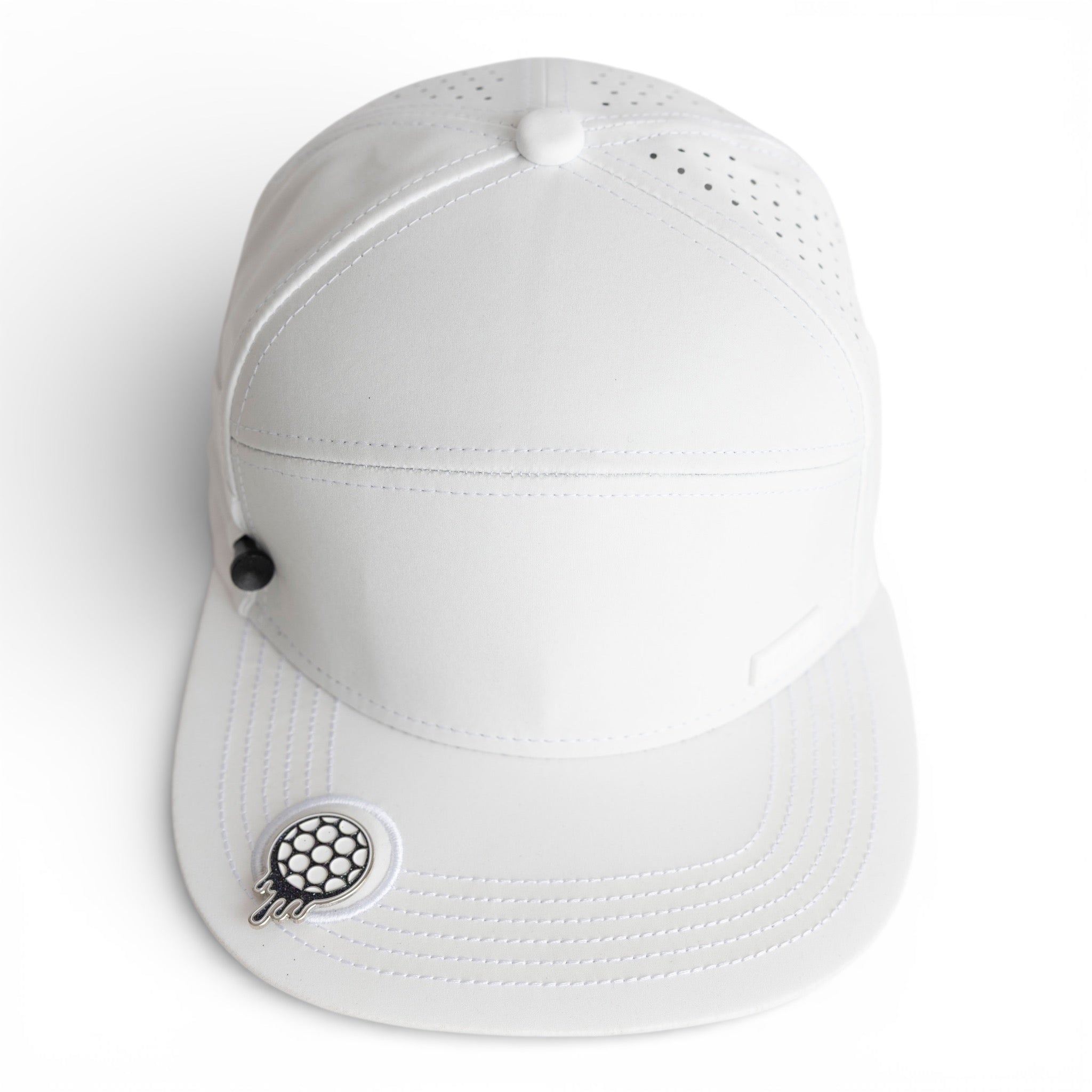 6-Panel Flat Bill White
