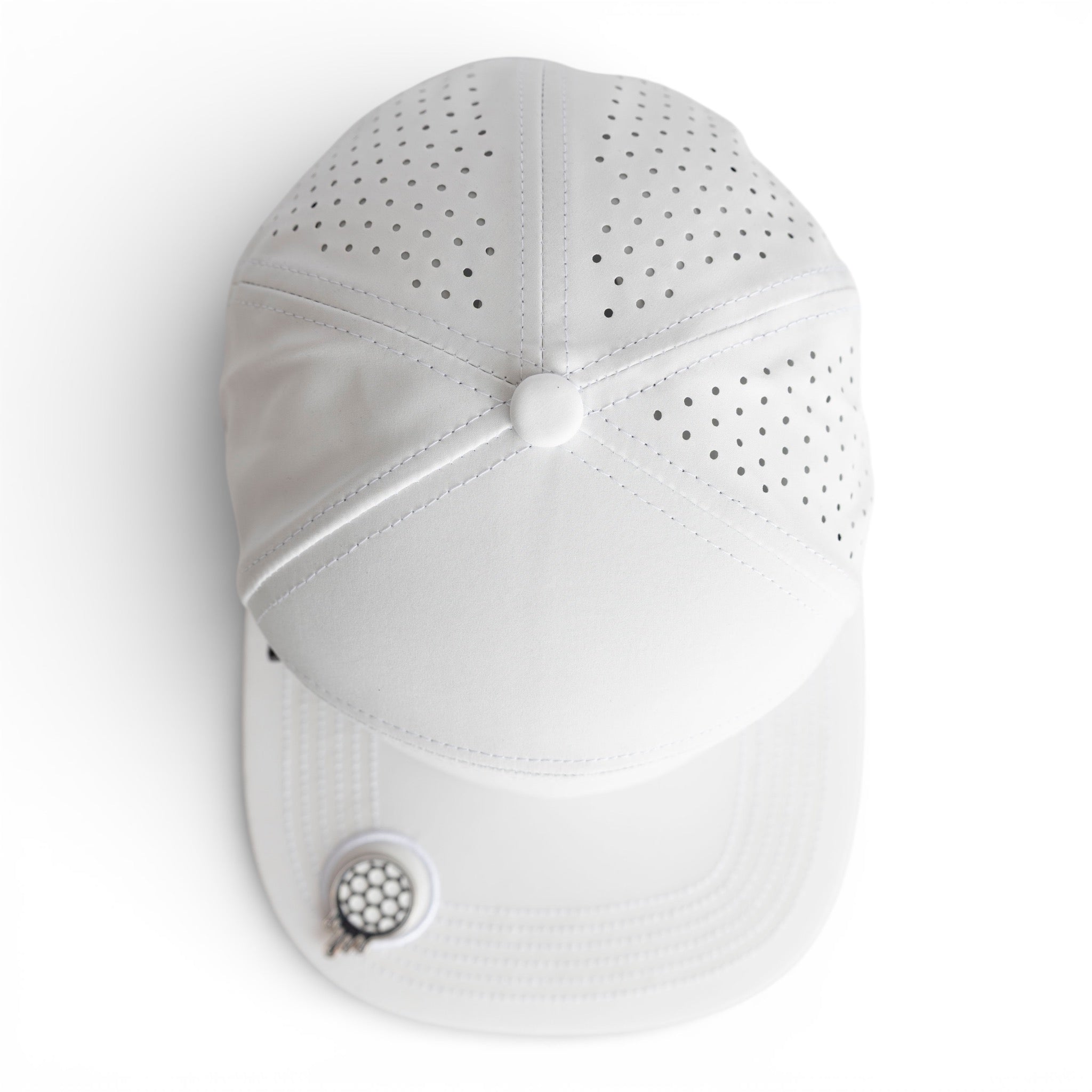 6-Panel Flat Bill White