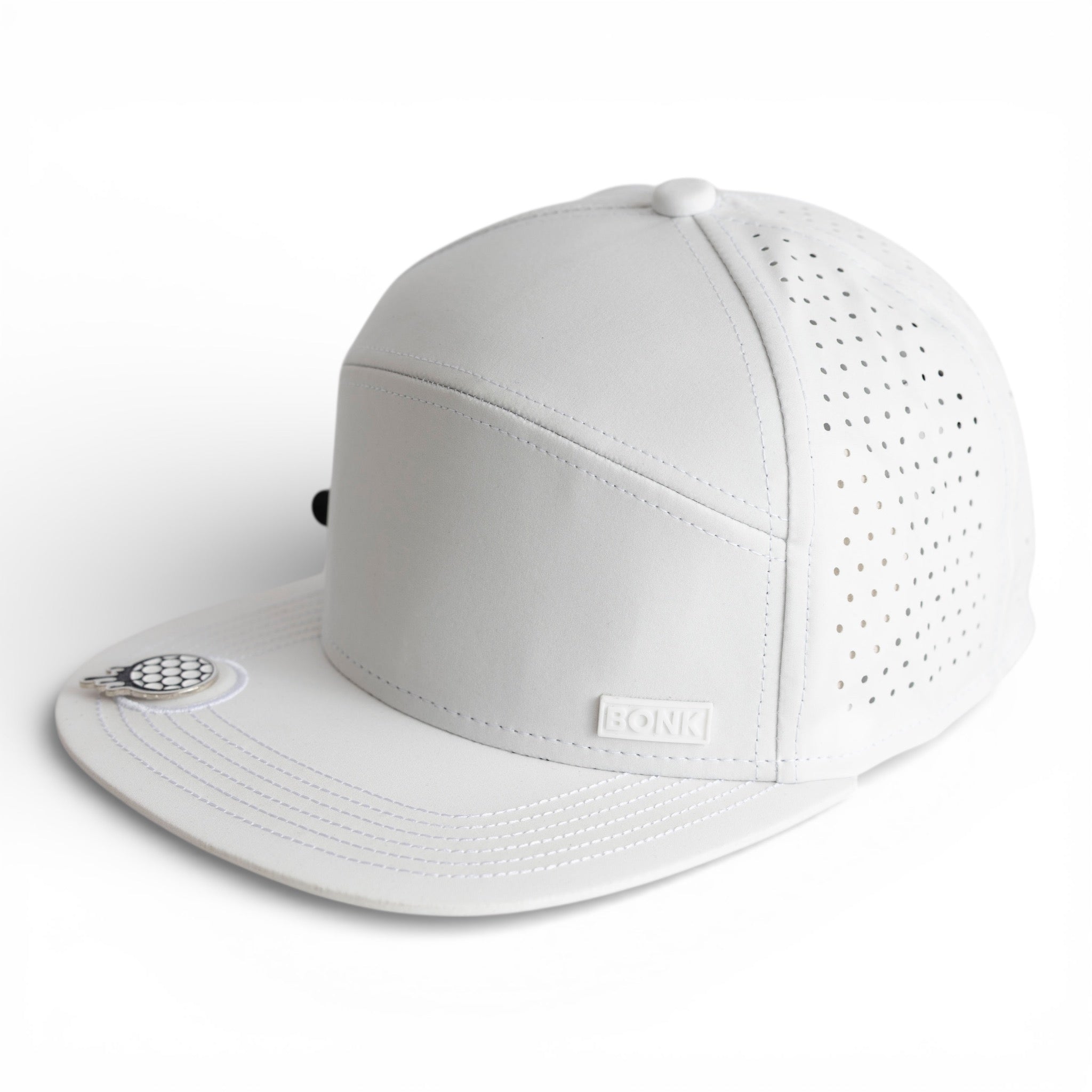 6-Panel Flat Bill White