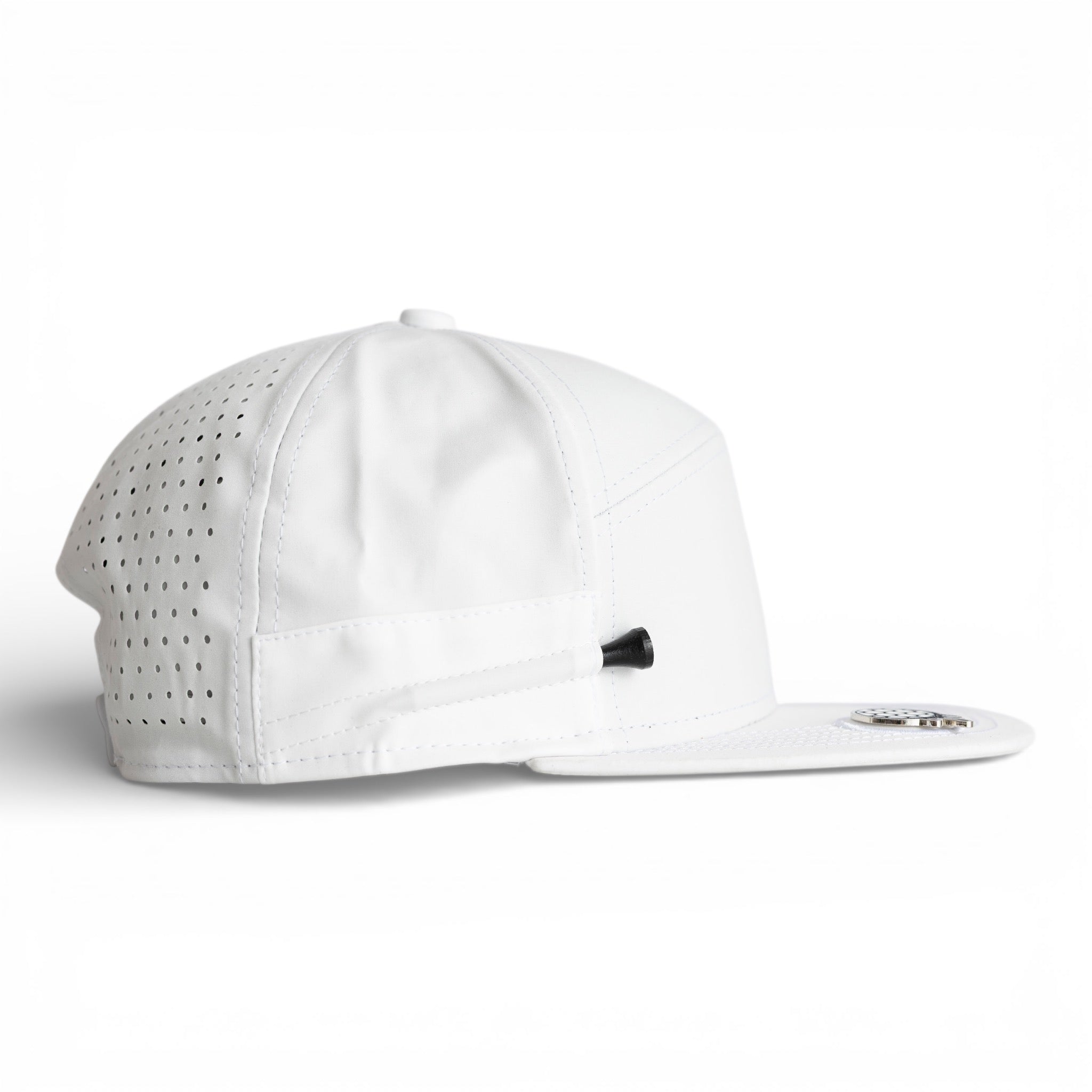 6-Panel Flat Bill White